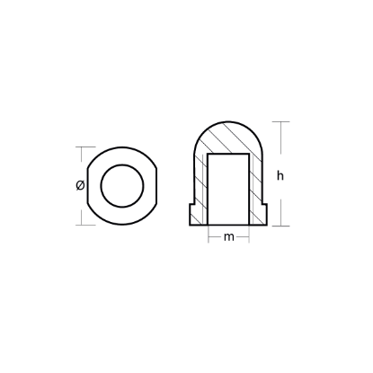 Renault type propeller nuts for shaft Ø 22-25