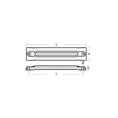 Honda large bar anode for stern bracket - Anodo per supporto motore Honda