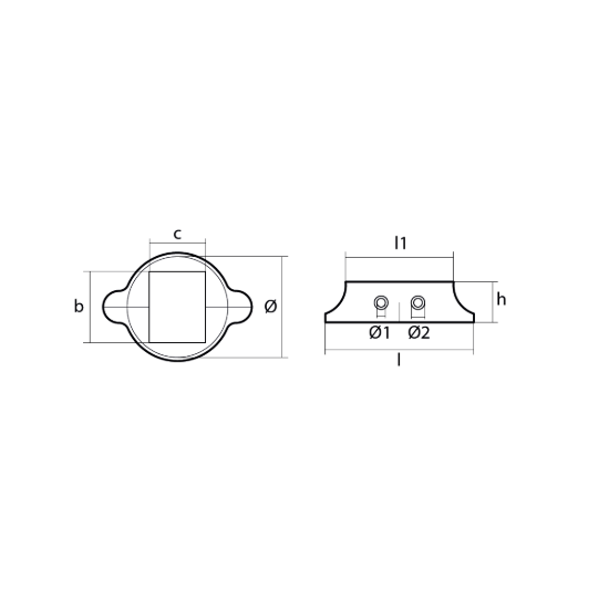 Lombardini Split Collar anode for saildrive - Collare Lombardini per Saildrive
