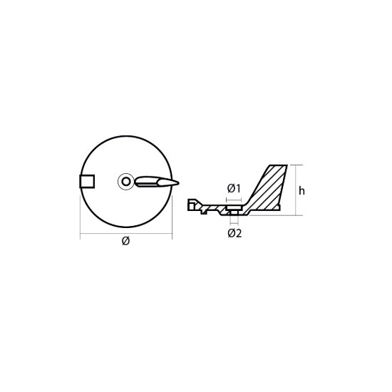 Selva trim tab anode - Pinna per Motori Selva