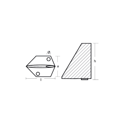 Yamaha Trim Tab anode - Pinna per fuoribordo Yamaha