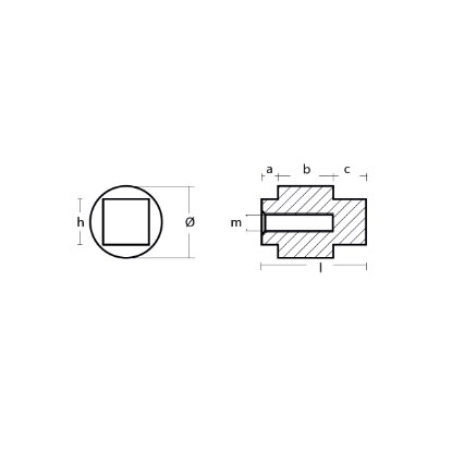 Yamaha Small anode for crankcase cylinder - Anodo interno per motore Yamaha