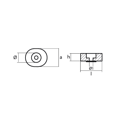 Kamewa oval washer anode - Rondella ovale per motori Kamewa