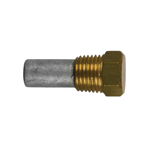 Onan pencil anode zinc only Ø 13 L.26 complete with brass plug th. 3/8'' Bspt
