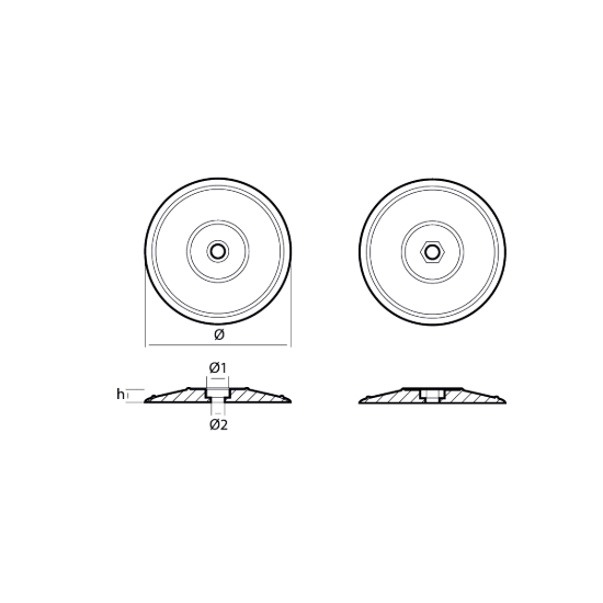 Rudder pair anodes Ø70mm with hardware