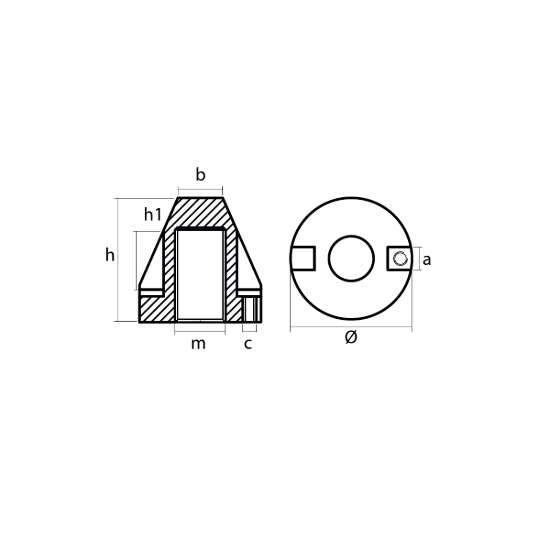Azbe propeller anode Ø53