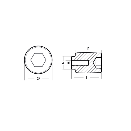 Yamaha Small anode for crankcase cylinder - Anodo interno per motore Yamaha