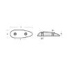 Plate for Flaps OVAL 117x43x20 H.C. 50