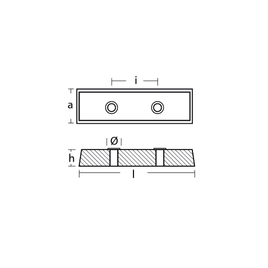 Bennet trim tab anode sold in pair with hardware