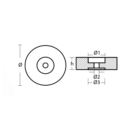 Disc anode for Stern 125*38mm