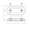 USA plate series 216x106x28 H.C.127 magnesium with inserts (bushings)