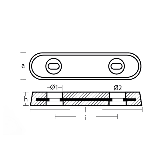 Bolt-on Bar Anodes Vetus Type 35 350x72x35 H.C. 200
