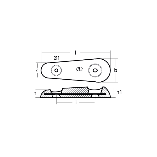 Vetus bolt on anodes 250x75x21 H.C. 160