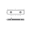 Bolt-on bar commercial anode 455X100X47 H.C. 230