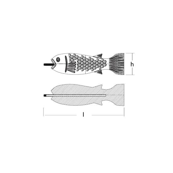 Hang on Aluminium anode 1,18kg cable lenght 6mt