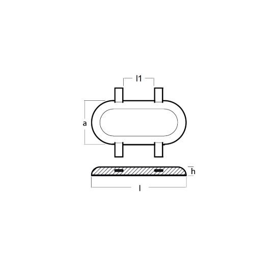 Bolt on anode 10,2kg with 2 straps