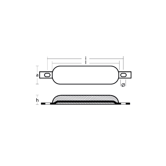 Bolt on anode  with slotted holes H.C.200