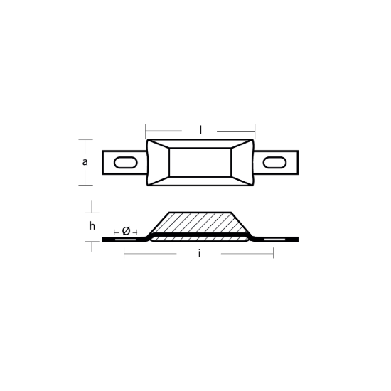 Scandinavian type bolt-on anode 0,135kg
