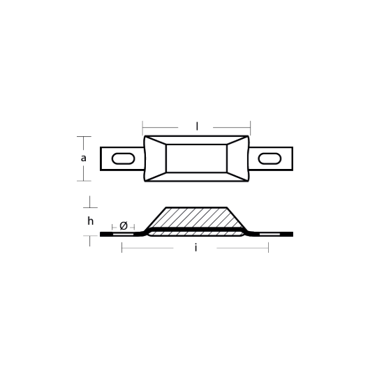 Scandinavian type bolt-on anode 0,7kg