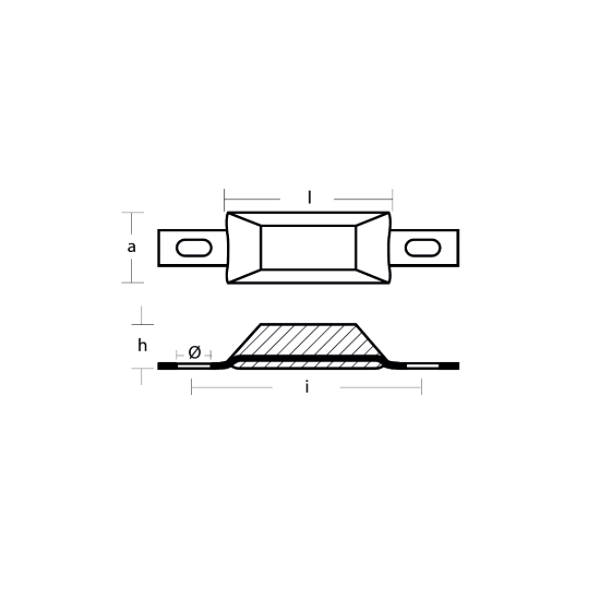 Scandinavian type bolt-on anode 3kg