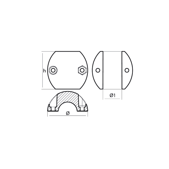Shaft anode USA type  Ø  19mm - 3/4'