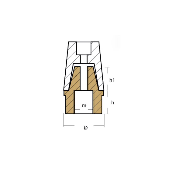 Beneteau propeller anode for shaft Ø35  compl w. Brass