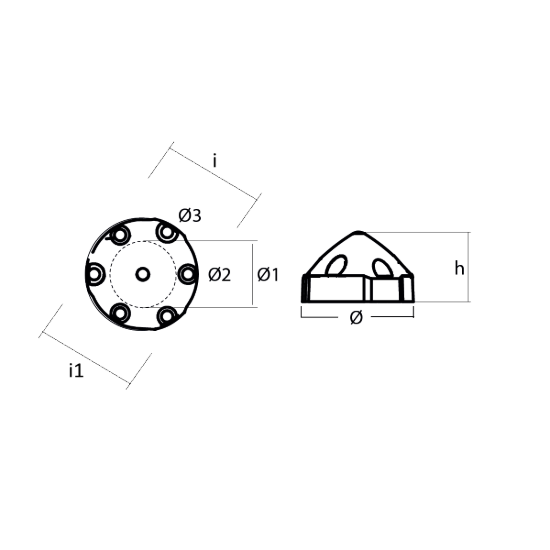 Compatible Max Prop - 6 holes prop anode MP83R