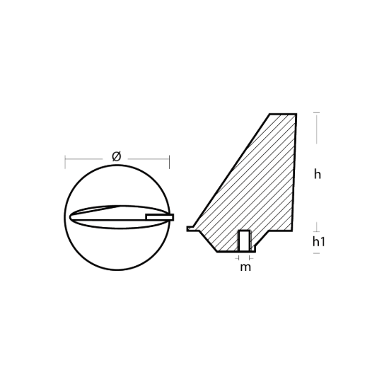 Mercury/Mercruiser long trim tab - Pinna lunga per motori Mercury/Mercruiser