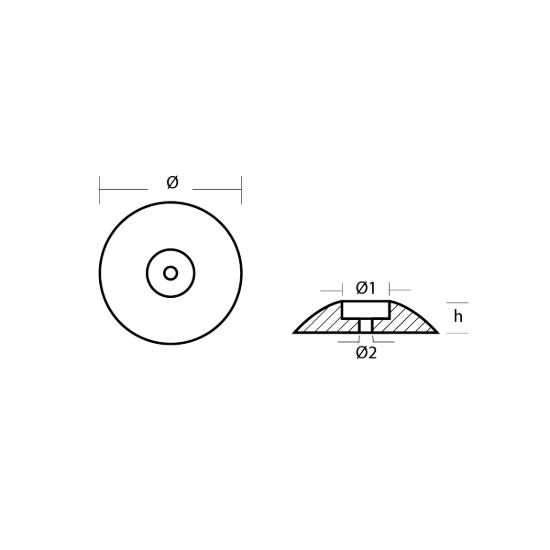 Alamarine Jet disc anode  -  Disco per motori Alamarine Jet
