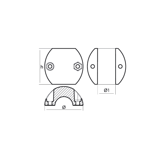 Shaft anode USA type  Ø  19mm - 3/4'
