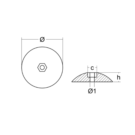 R5 Mag Rudder Anode 5" x 7/8"